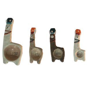 Llama Ceramic Measuring Spoons Decorative Set